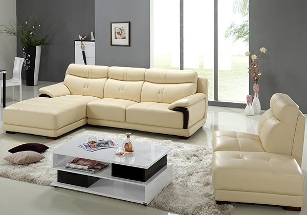 真皮材质的皇朝家私沙发