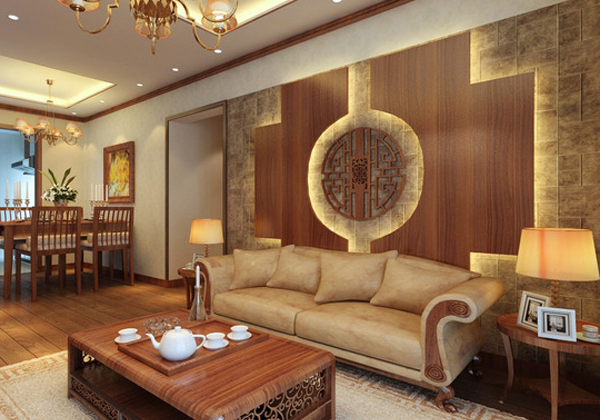 优雅中式沙发背景墙188金宝搏备用网址