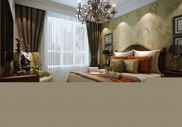 古典卧室床头背景墙壁纸