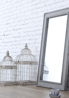 做旧木框穿衣镜