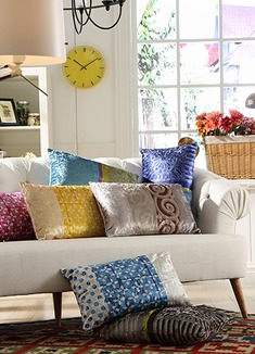 印花冰花绒大靠垫