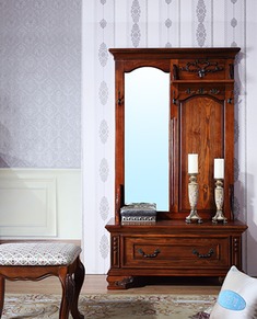 奢华桃花心木穿衣镜