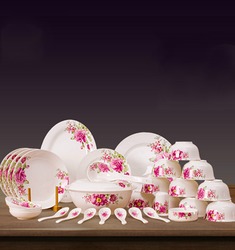 植物花卉中式家用碗碟套装