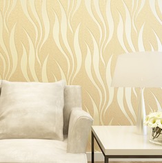 纯色植绒无纺布客厅墙纸