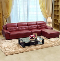 酒红色现代简约沙发