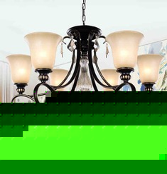 经典混搭北欧宜家铁艺水晶吊灯