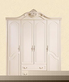 象牙白描银雕花衣柜