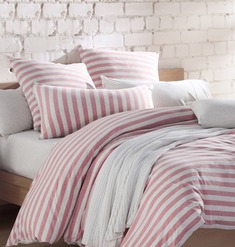 针织双捻清新条纹床上套件