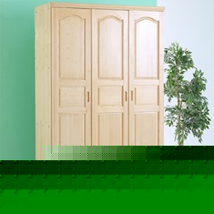 进口松木组装三门衣柜