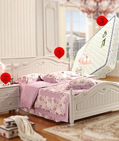 乡村田园卧室家具三件套