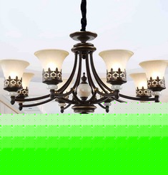 美式乡村易清洁铁艺吊灯