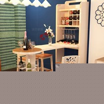 迪芬家居b1662密度板木现代简约风格吧台,亮光烤漆工艺钢化玻璃面板吧台