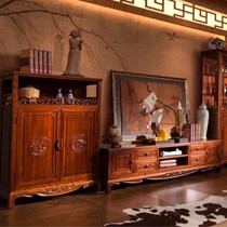 克莎蒂明清中式门厅角柜,花梨木红木卷纹祥云雕刻边柜,型号LS001SW1