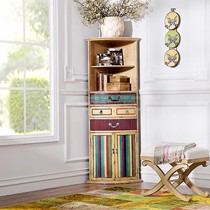 奇居良品品牌彩色欧式玄关角柜,质地坚固的桦木边柜,型号jj244