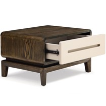 林氏BA1M水曲柳实木右边柜,现代风格电视机边柜,开放性油漆工艺色泽持久亮丽