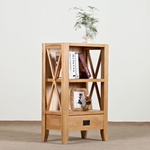 原始原素简约白橡木边柜,J-AIJJ-01F原木色带抽边柜,开放式环保喷涂色泽优雅