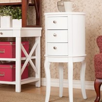 一等一田园纯白多功能角柜,全桦木圆柱形储物柜,型号K0217