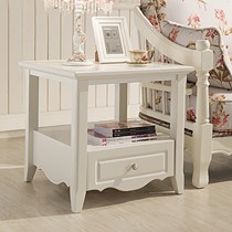 和购品牌HG793型号白色边柜,单抽实木边柜,田园简约储物柜