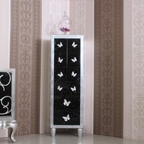 橙蒂雕花银箔新古典边柜,客厅收纳墙角柜子角柜,多功能储物柜,货号JJJG