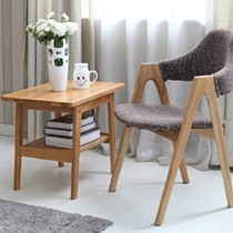 维莎w0630日式橡木方形边柜,原木色环保角柜,带储物功能门厅角几