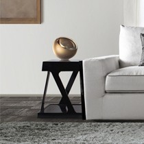 屋言现代简约边几,cb068时尚小型边柜,黑色高亮光人造板角几