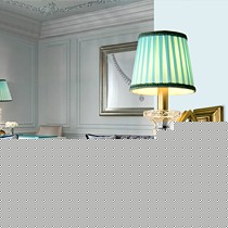 凯萨·罗灯喷漆磨砂卧室壁灯,浪漫美式蓝色布艺壁灯,型号: 9027-1W