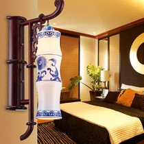 四阿哥陶瓷灯罩卧室中式壁灯,竹节喷漆磨砂15W节能光源仿古灯,型号MB2022