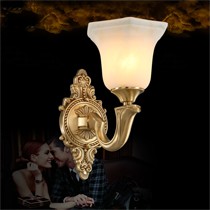 高档仿云石壁灯灯罩,月影凯顿欧式墙灯,全铜过道壁灯MC123-1W