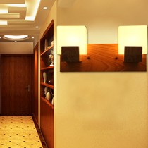 太古5053樟子松木玻璃灯罩壁灯,LED节能原木防腐蚀壁灯