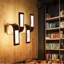 瑞玲黑色长方形创意壁灯,铁艺喷漆磨砂LED床头灯,型号:WM-MB4042