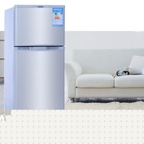 康佳银色双开门小容量冰箱,节能静音三层安全守护冰箱,型号:BCD-118S