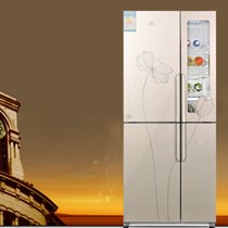 尊贵金色对开门四门冰箱,大容量安全无噪音冰箱,型号:BCD-358C