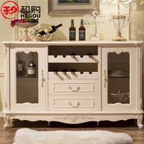 和购天然橡胶木组装餐边柜,典雅欧式象牙白实木雕花柜,型号: 648