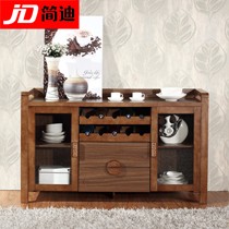 简迪现代实木双门餐边柜,jy01系列橡木环保雕花五金储物柜