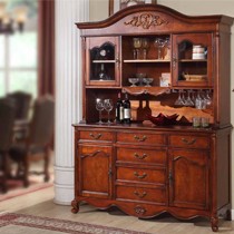 欧维佳家具10-J2纯桦木欧式餐边柜,精湛雕花饰面五金拉手碗碟收纳柜