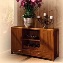 林氏品牌水曲柳餐边柜东南亚风格,巧克力色环保茶碗柜,型号9220