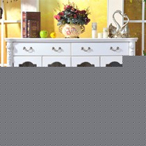 亲亲田园品牌欧式象牙白烤漆餐边柜,高贵典雅雕花储物柜,型号Z60