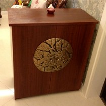 秦汉阁品牌胡桃木色东南亚餐边柜,精致典雅的复古拉手储物柜,型号BS-043