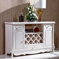 伊久家居品牌象牙白欧式双门餐边柜,实木抽屉雕花酒柜,型号餐边柜901