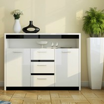 康诺威牌黑白经典餐边柜,EG8128A型双门烤漆餐边柜,现代时尚造型