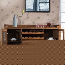 中格橡胶木现代中式餐边柜,抽象图案艺术风格双开门餐边柜,货号6y001