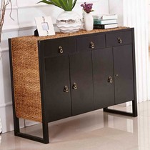 藤巢家具田园藤制餐边柜,环保进口藤材多功能边柜,型号HC6001