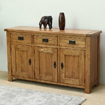 源氏木语纯实木餐边柜,卯榫结构储物柜,美式乡村风自然古朴