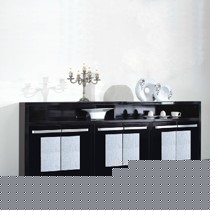 南茜之家新古典风格餐边柜,钢琴烤漆台面收纳柜,黑白配色经典大气