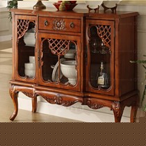 OYJ美式乡村复古餐边柜,1.25米实木雕花,型号CB02多功能柜