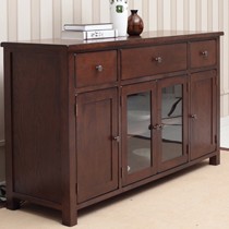 美式乡村餐边柜,黑胡桃色整装储物柜,阿纳尼纯实木碗柜A9174