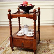 佛兰克林单门实木餐边柜,桃花心木咖啡色点心柜,古朴美式茶水柜