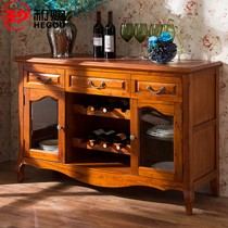 和购全实木餐边柜,美式乡村厨房餐柜CF-15,多储物复古餐厅餐边桌