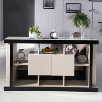 民越时尚现代立体雕花餐边柜,钢化玻璃安全环保烤漆餐边柜,型号: D001