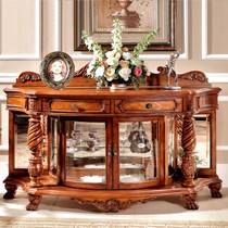 卫诗理樱桃木纯实木餐边柜,纯手工雕花双门碗柜,型号: 10101M7